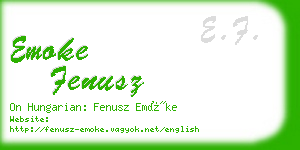 emoke fenusz business card